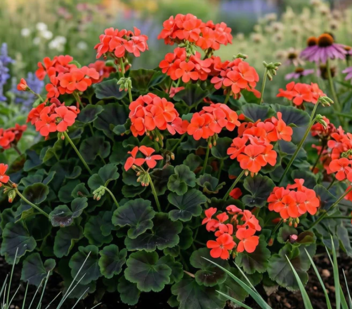 Pelargonium x hortorum Brocade 'Fire' – Fancy Leaf Zonal Geranium